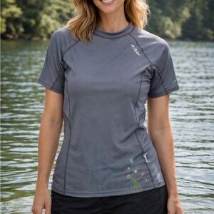 WOMENS XL NRS FLORAL UPF SWIM TOP RASHGUARD